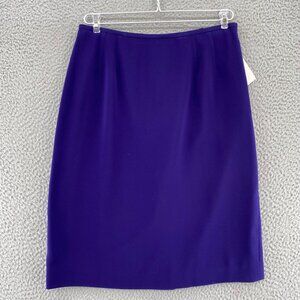 Kasper Skirt Womens 10 Petite Purple Knee Straight Pencil Office Career Work NWT